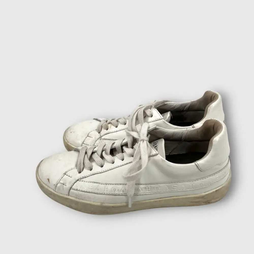 Sans Matin White Leather Low Top Sneakers Size EU 38